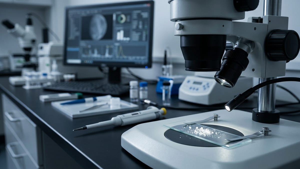 Comparación editorial entre una muestra de hielo expulsada por Encelado y su análisis en laboratorio.