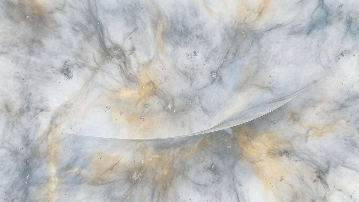 Paisaje del universo temprano atravesado por límites de entropía y regiones de alta densidad, con estructuras primitivas dispersas