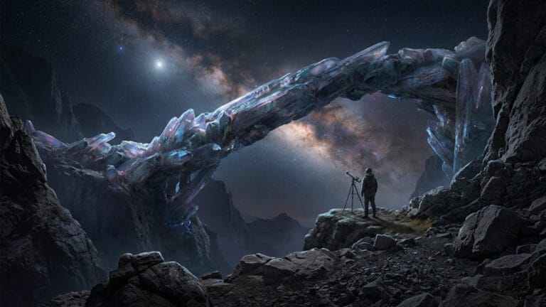 Imagen editorial ilustrativa: Portada editorial premium 16:9 para un artículo de Crónicas del Cosmos titulado "Crónicas del Cosmos".