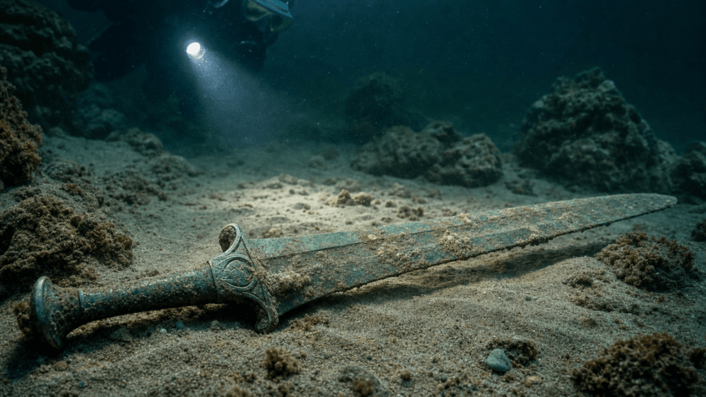 La espada de 3.000 años que emergió del fondo del mar