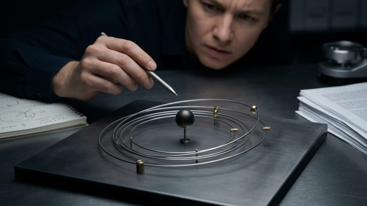Comparación visual entre dos modelos orbitales posibles alrededor de un compañero subestelar, mostrando que la interpretación no es única.