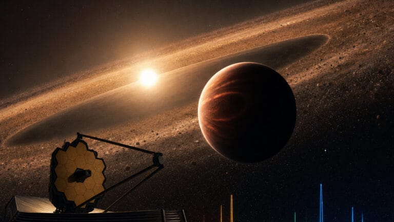Ilustración de Beta Pictoris d detectado mediante espectroscopia e imagen directa