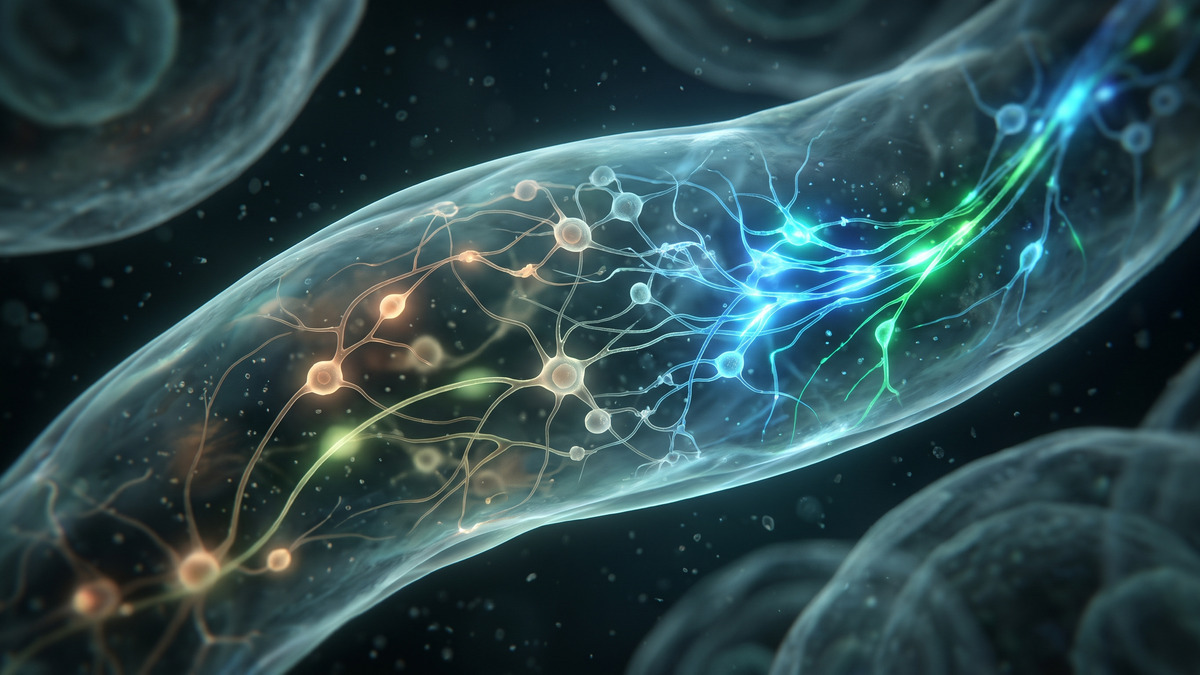 Ilustración de neuronas AWC y circuitos asociados respondiendo al 1-octanol
